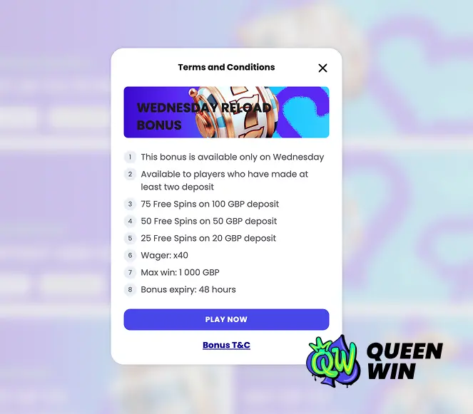 QueenWin Casino Free Spins