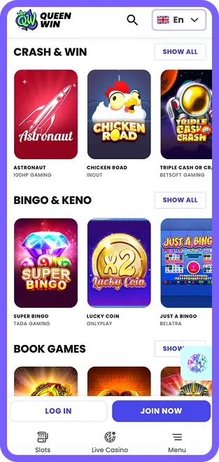 QueenWin Casino Mobile App